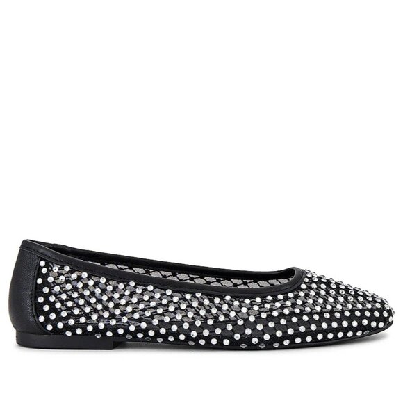 Steve Madden Womens Auden Ballet Flats in Black 8 with box Rhinestone Shoes - Picture 3 of 15